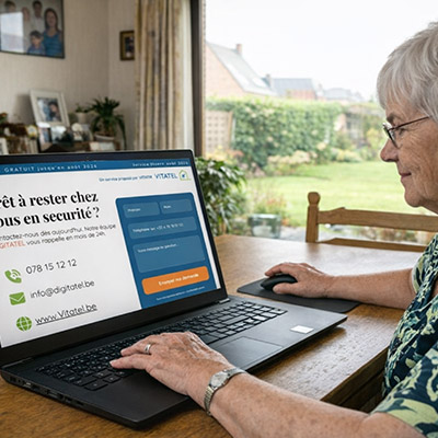 Une senior sur son ordinateur