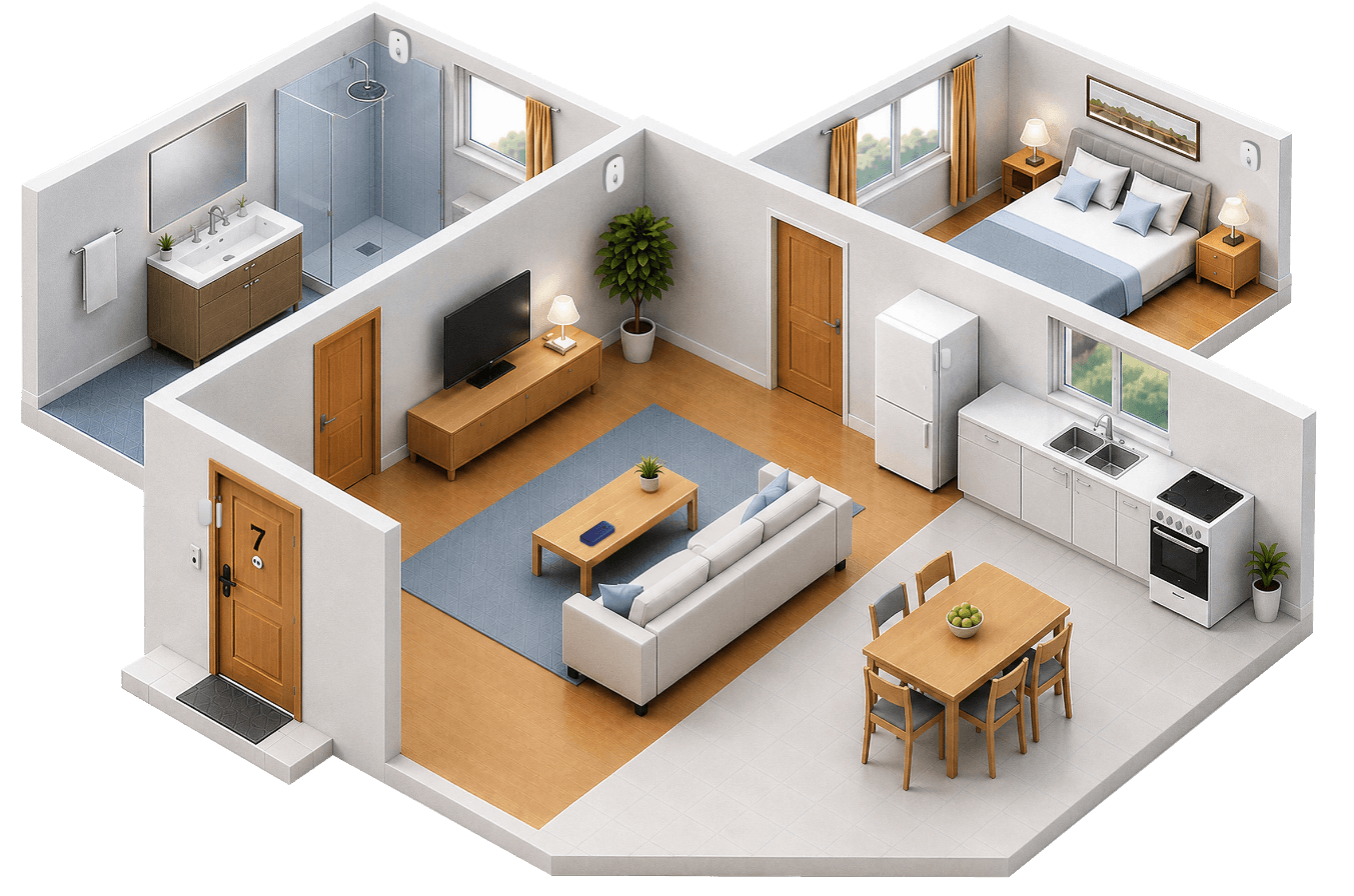 Schéma de la maison équipée Digitatel